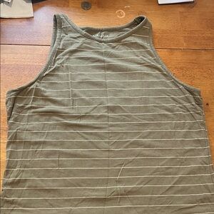Max Studio Olive Striped Tank Top
